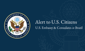 Foto: Reprodução alerta americano no site oficial dos EUA no Brasil