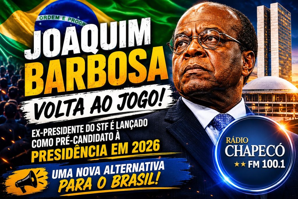 Joaquim Barbosa, foi lançado como pré-candidato à Presidência da República pelo Pardido Democracia Cristã (DC)